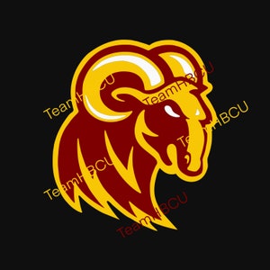 May include: A red and gold ram mascot logo with a fierce expression. The ram's horns are curled and the logo is set against a black background.