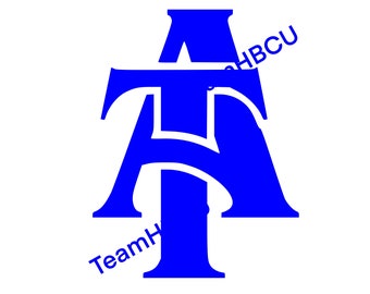 NCAT Aggie Interlocking A & T SVG: Einschichtige Schnittdatei (Digitaler Download)