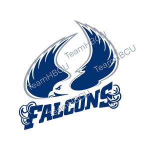 May include: A blue and gray falcon logo with the word "FALCONS" in a stylized font.
