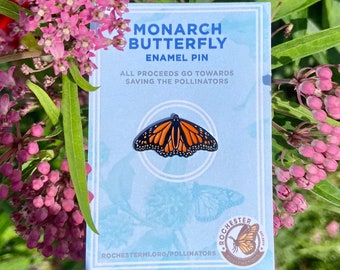 Monarch Butterfly Enamel Pin, Tiny Butterfly Brooch, Small Memorial Pin, Pin For Backpack, Gardener Gifts Under 15 For Nature Lovers