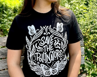 Save the Pollinators T-Shirt: Monarch Butterfly Eco-Friendly Tee