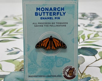 Monarch Butterfly Enamel Pin, Pin For Backpack, Tiny Butterfly Brooch, Small Memorial Pin, Gardener Gifts Under 15 For Nature Lovers