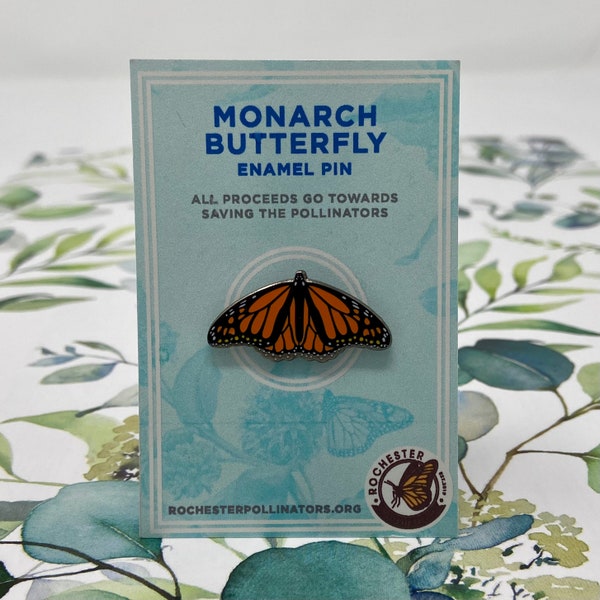 Monarch Butterfly Enamel Pin, Pin For Backpack, Tiny Butterfly Brooch, Small Memorial Pin, Gardener Gifts Under 15 For Nature Lovers