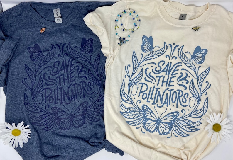 Monarch Butterfly Shirt, Save The Pollinators T-Shirt, Wildflower Top, Milkweed Plant Tee, Butterfly Shirt, For Women, For Men, Nature Lover