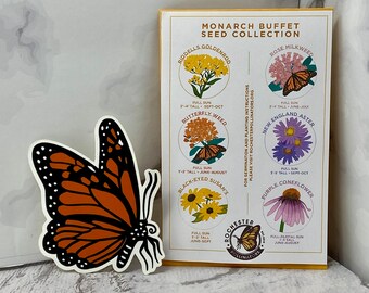 Monarch Buffet Seed Collection, Michigan Native Plant Flower Seeds, Wildflower Mix, Attract Hummingbird Bee & Butterfly To Pollinator Garden