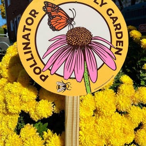 Enseigne Jardin des papillons : marqueur de fleurs sauvages en aluminium respectueux des pollinisateurs image 3