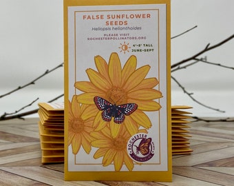 False Sunflower Seeds, Michigan Native Plant Seeds, Flower Packets, Heliopsis Helianthoides, Pollinator Garden, Perennial Wildflowers