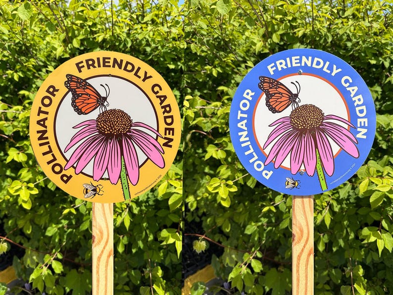 Enseigne Jardin des papillons : marqueur de fleurs sauvages en aluminium respectueux des pollinisateurs image 1
