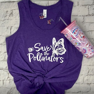 Monarch Butterfly Tank Top, Purple Butterfly Shirt, Gardening Top, Workout Tank, Yoga Tank, Fitted Racerback Tee, For Women, Butterfly Lover