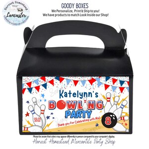 Bowling Birthday Party Goody Loot Boxes Favors