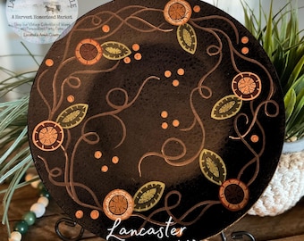 Primitive Rustic Farmhouse Wooden Decorative Plate Lemons and Berries