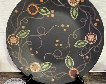 Primitive Rustic Farmhouse Wooden Decorative Plate Lemons and Berries