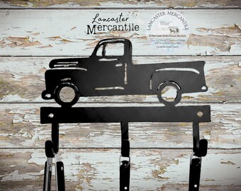 Amish Iron Pickup Truck Sign, Grill Utensil Holder, Key Hat Rack