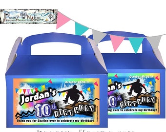 Skateboard Birthday Party Goody Loot Boxes Favors