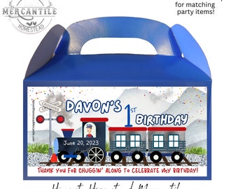 TRAIN, Locomotive, Birthday Party, Goody Box, Loot Box, Favors