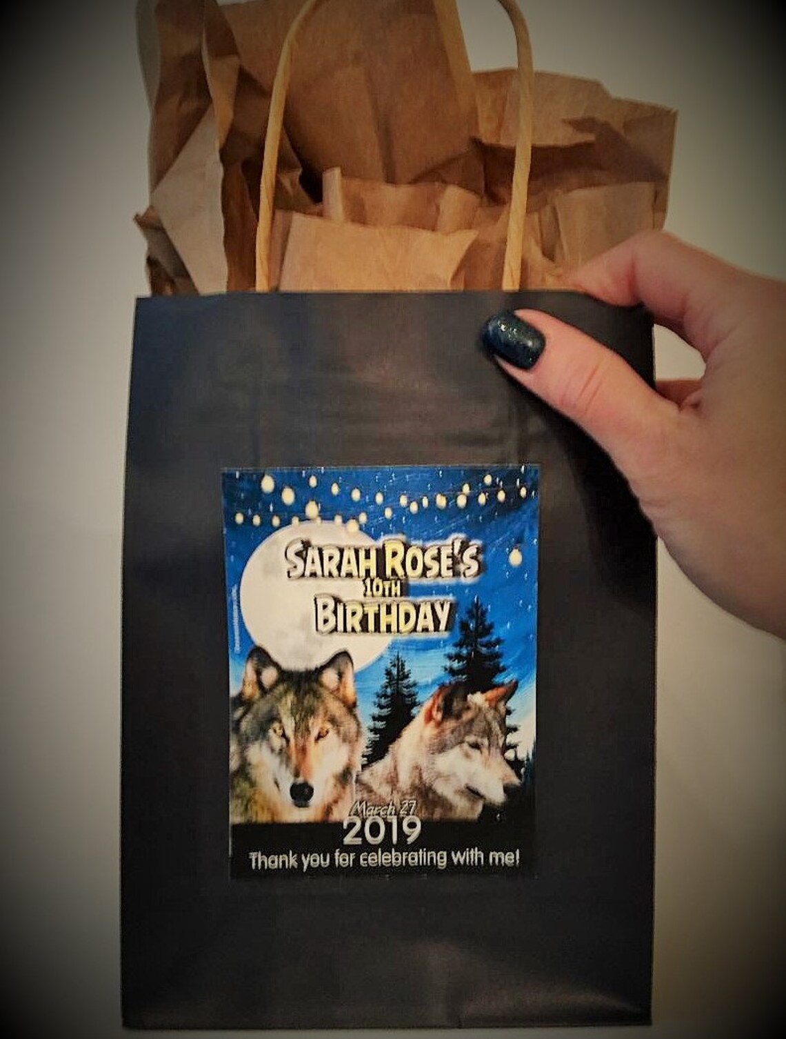 Wolf Birthday favor Gift Bags Milestone Etsy
