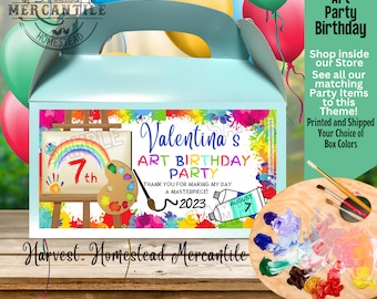 Art Party, Painting Party Treat Box, Art Birthday favors,  Goody Boxes, Loot Boxes