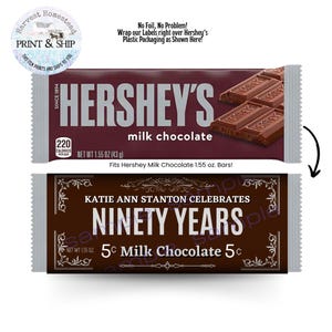 Birth Year Candy Bar Wrappers: Milestone Birthday Favors image 5