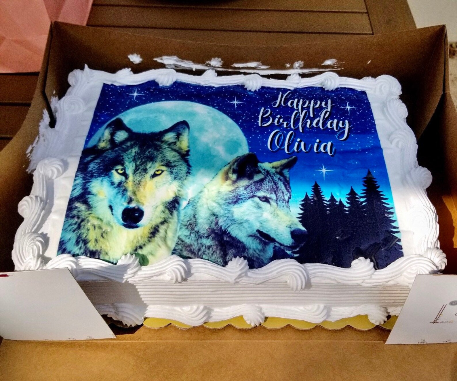 Custom Edible Cake Toppers Wolf Birthday Party Cake Cupcake Etsy