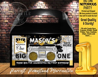NOTORIOUS ONE 1st Birthday Party Goody Loot Treat Box Favors