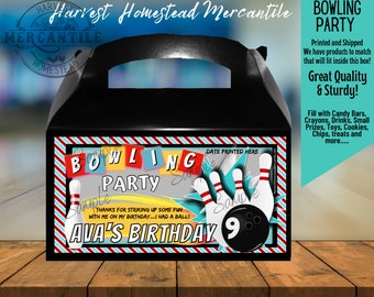 Bowling Birthday Party Goody Loot Boxes Favors