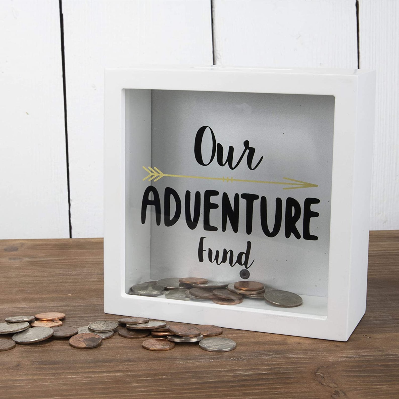 Shadow Box Bank White Honeymoon Fund Adult Piggy Bank Etsy