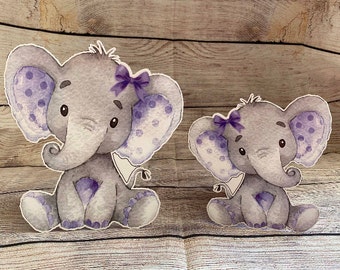 little peanut lilac purple and gold elephants