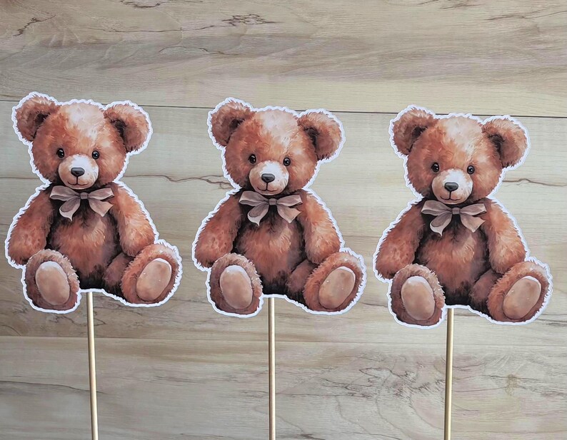Teddy Bear Centerpiece Bundle: Boho Baby Shower Decor, First Birthday ...