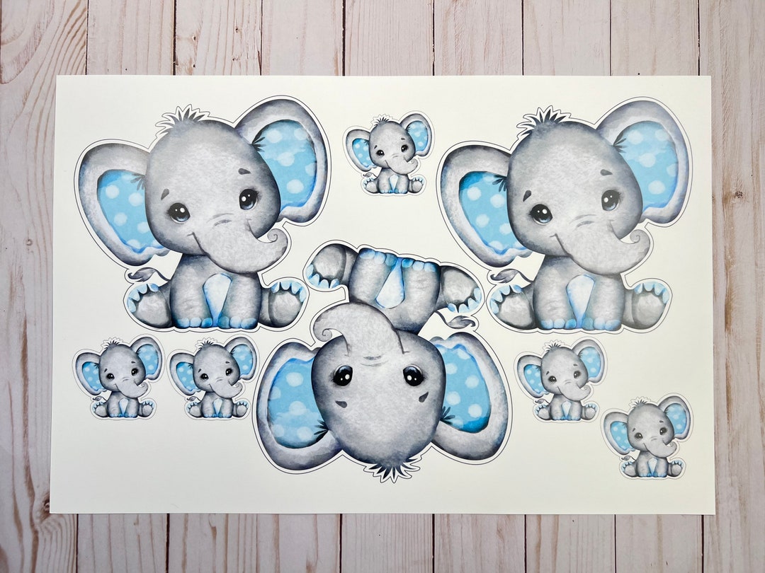 Boy Baby Elephant Cardstock Page Boy Baby Shower Baby Etsy
