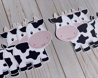 Cow Centerpiece, Cupcake Topper Calf Baby Shower, Birthday Party Decorations, Cow farm Theme Decor