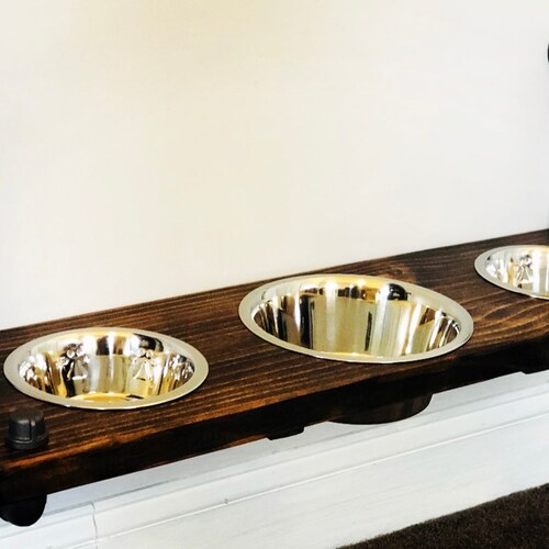 Yeti Wall Mounted Raised Dog Bowl Stand Elevated Floating Etsy