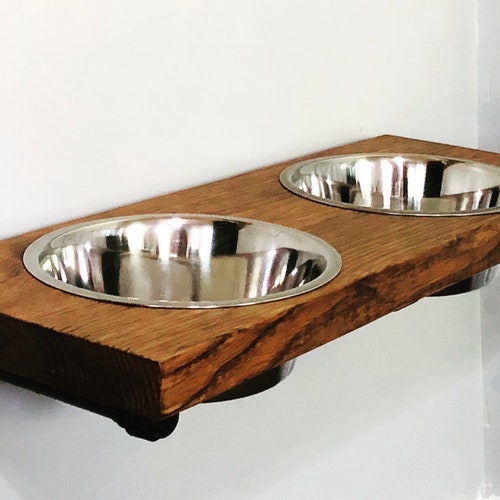 Yeti Wall Mounted Raised Dog Bowl Stand Elevated Floating Etsy