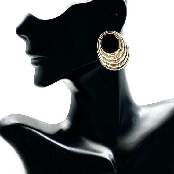 Sterling 925 Onyx Earrings, Modernist, Abstract, … - image 8