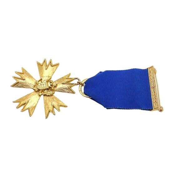 Sphinx Medal Drop Brooch Pin, Gold Plated Dangle,… - image 6