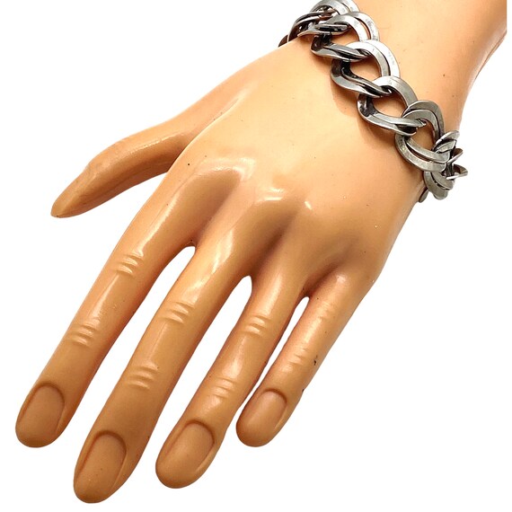 1980s Maxi Links Chunky Chain Bracelet, Stainless… - image 9