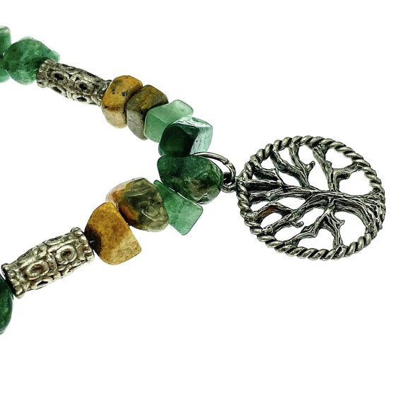 Tree of Life Medallion Stone Necklace -  Vintage … - image 4