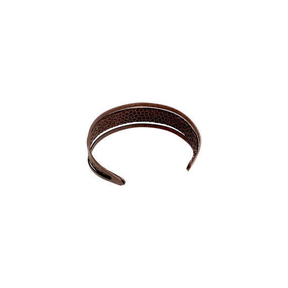 1970s Copper Modernist Unisex Cuff Bracelet, Hamm… - image 7