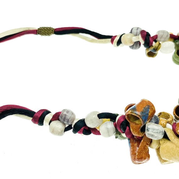 1970/1980s Mexican Folk Art Cluster Necklace, Pot… - image 4