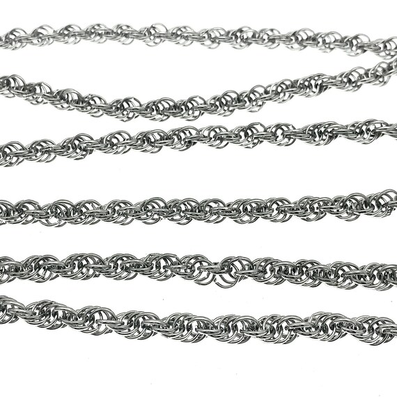 1970/1980s Long Fancy Chain Necklace, Art Deco St… - image 4
