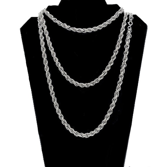 1970/1980s Long Fancy Chain Necklace, Art Deco St… - image 9