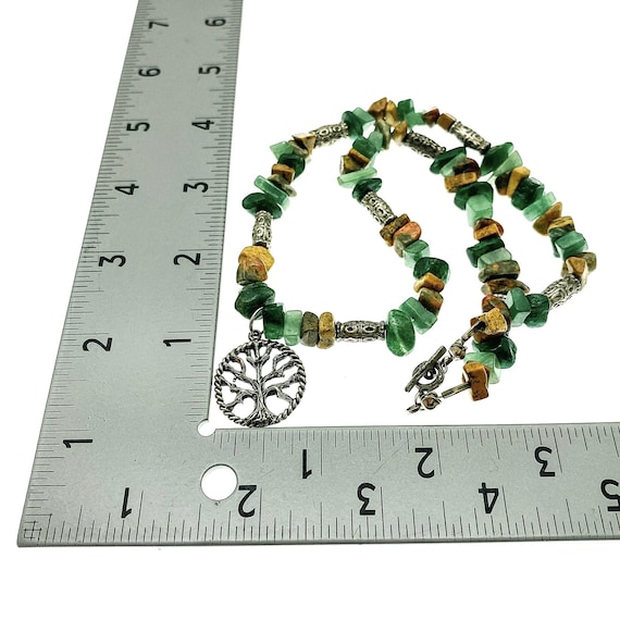 Tree of Life Medallion Stone Necklace -  Vintage … - image 10