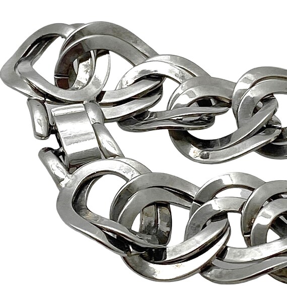 1980s Maxi Links Chunky Chain Bracelet, Stainless… - image 5