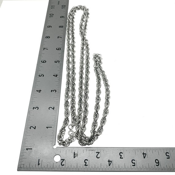 1970/1980s Long Fancy Chain Necklace, Art Deco St… - image 10