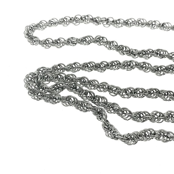 1970/1980s Long Fancy Chain Necklace, Art Deco St… - image 5