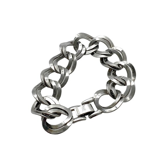 1980s Maxi Links Chunky Chain Bracelet, Stainless… - image 4