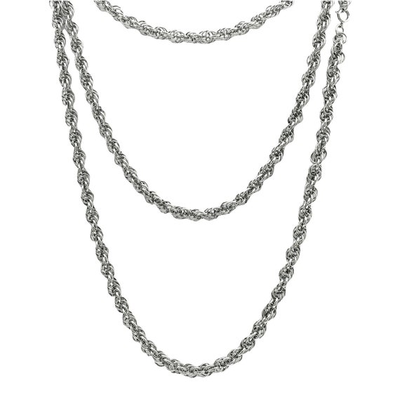 1970/1980s Long Fancy Chain Necklace, Art Deco St… - image 1