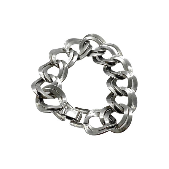 1980s Maxi Links Chunky Chain Bracelet, Stainless… - image 8