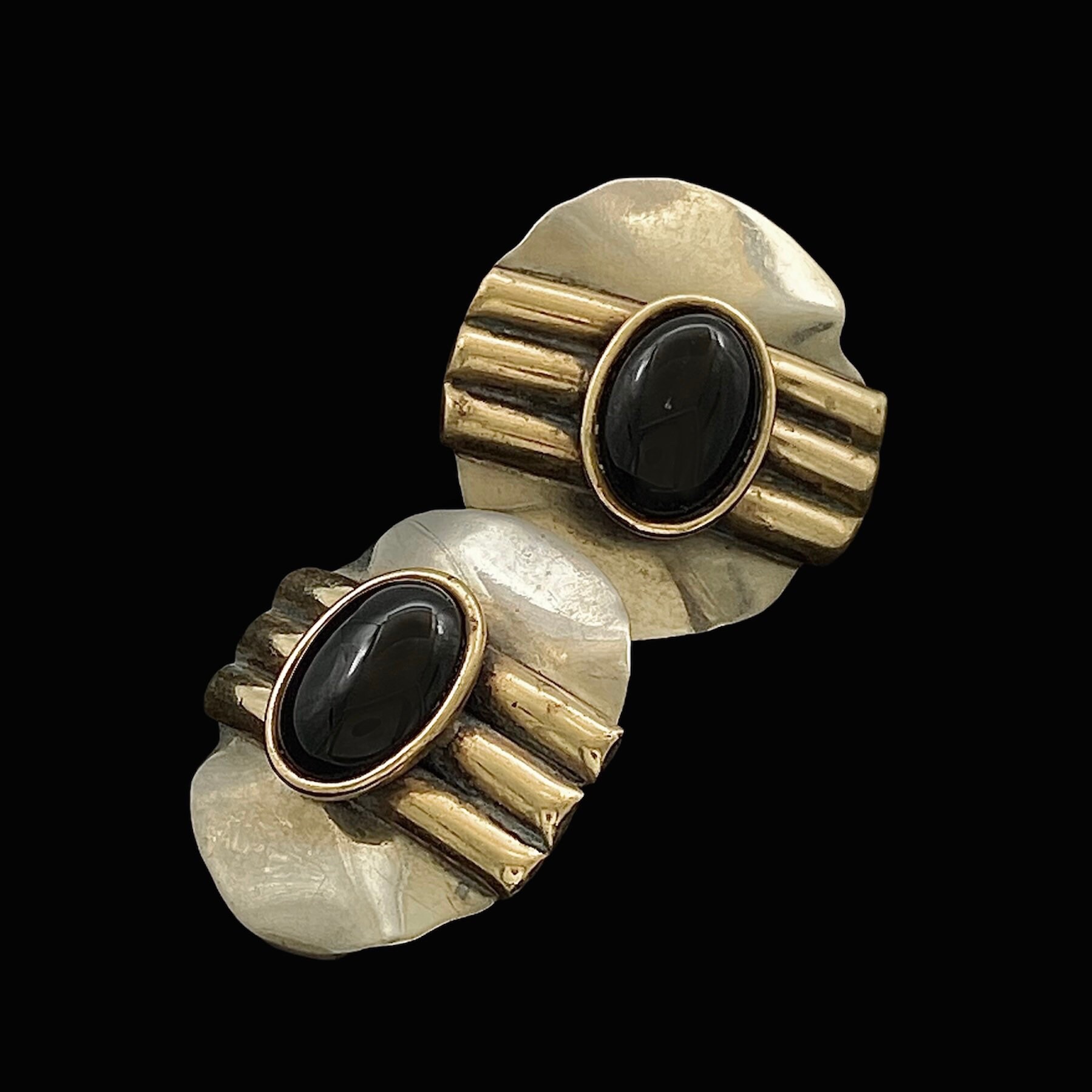 Vintage Artisan Modernist Silver Tone Jewelry Alloy Brass Etsy