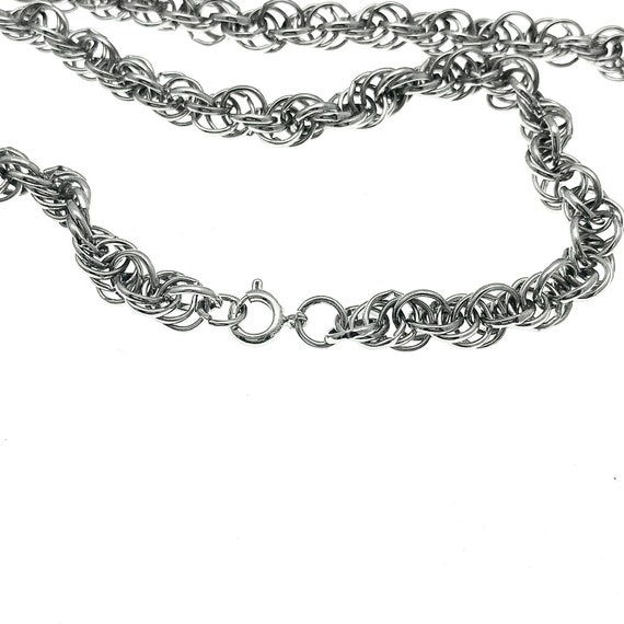 1970/1980s Long Fancy Chain Necklace, Art Deco St… - image 6