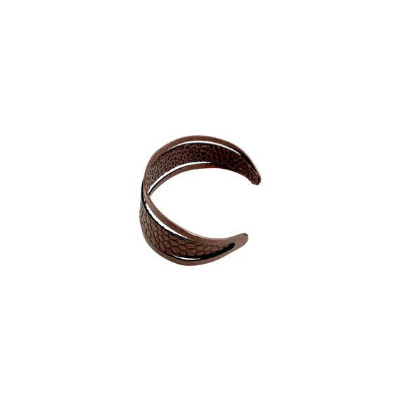 1970s Copper Modernist Unisex Cuff Bracelet, Hamm… - image 4